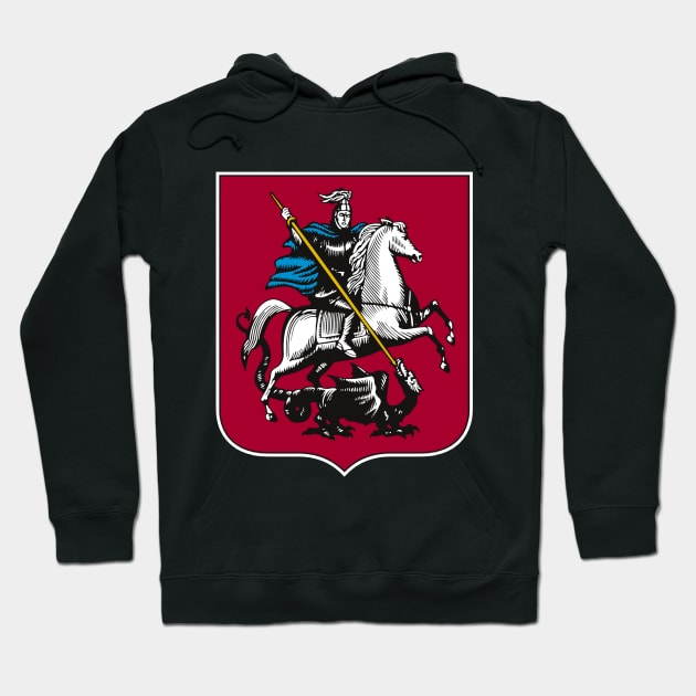 Mosow Coat of Arms Flag- Saint George Lancing a Zilant Hoodie by IceTees